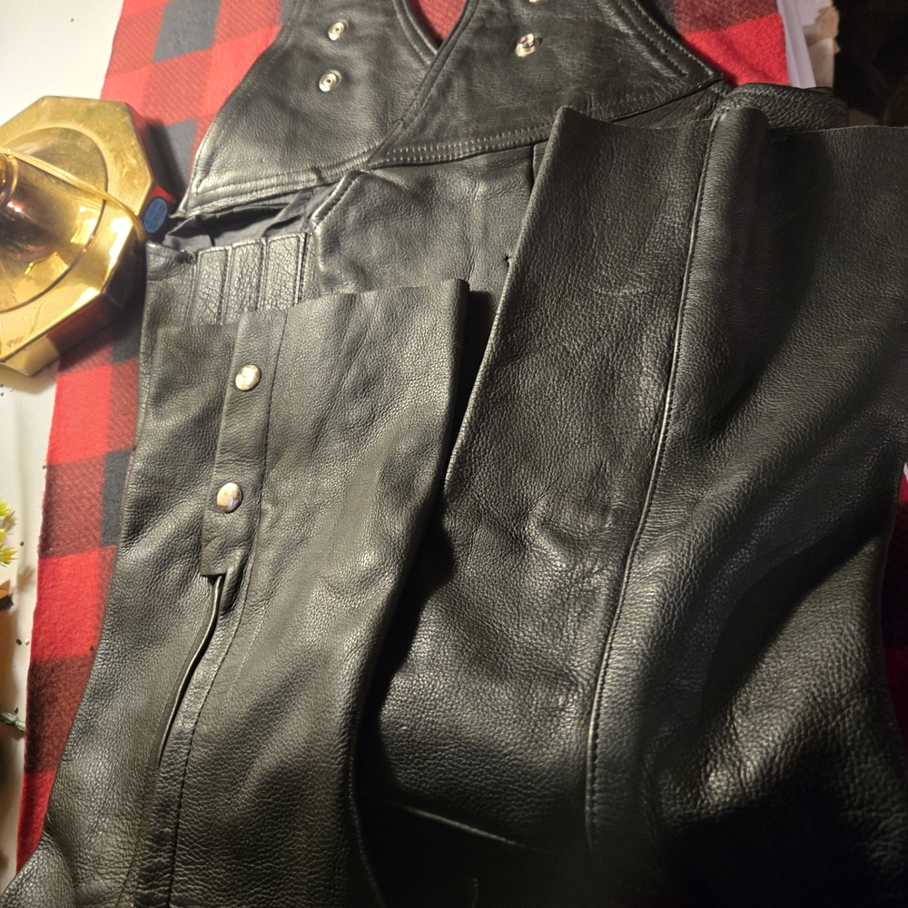 Sleek Black Leather Chaps